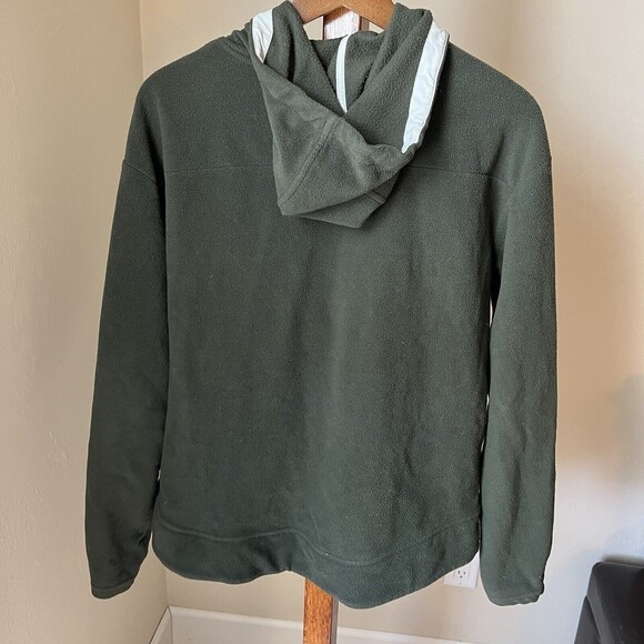 All In Motion Womens Large Jacket Solid Green 1/2 Zip Pullover Hooded Pockets - Picture 5 of 9